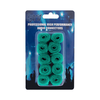 Hybrid CABHYB078 Set of 10 Green Speaker Cable Velcro Straps - 