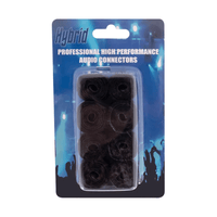 Hybrid CABHYB079 Set of 8 Black Speaker Cable Velcro Strap - 