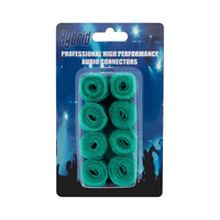 Hybrid CABHYB082 Set of 8 Green Speaker Cable Velcro Straps - 