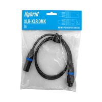 Hybrid CABHYB128 Lighting DMX Cable 3 pin, XLR male – XLR female, 1 meter – Waterproof IP65 - 
