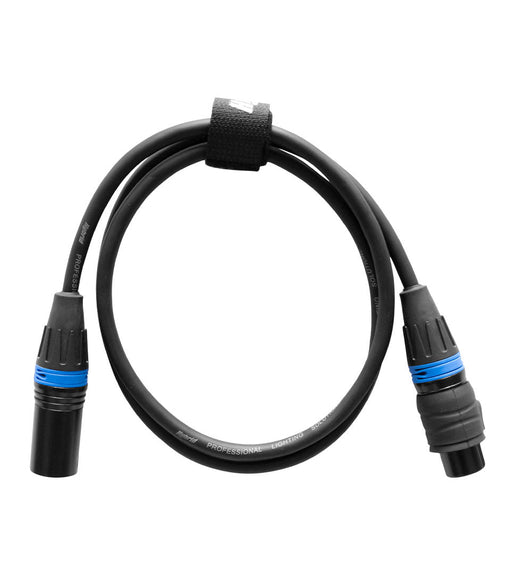 Hybrid CABHYB128 Lighting DMX Cable 3 pin, XLR male – XLR female, 1 meter – Waterproof IP65 - 