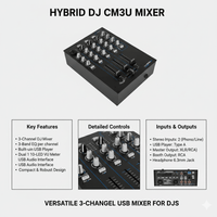 Hybrid CM3U DJ Mixer 3 Channel with USB - 