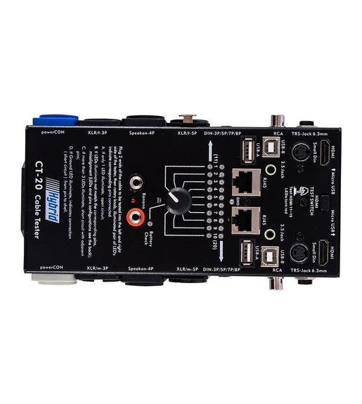 Hybrid CT20 Cable Tester for Jack/Speakon/XLR Plugs/Din Plugs - 