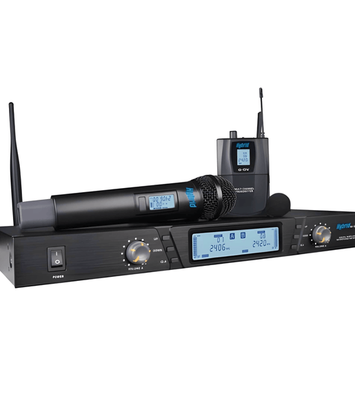 Hybrid G-DV MICHYB062 Dual 2.4GHz Wireless Microphone System - 