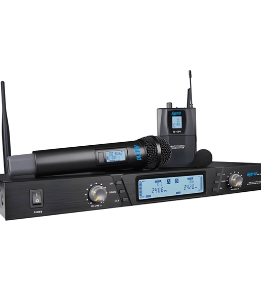 Hybrid G-DV MICHYB063 Dual 2.4GHz Wireless Microphone System - 