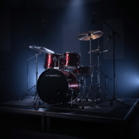 Hybrid HD5 Drum Set 5 - Piece With Throne & Cymbals Wine Red/Hybrid - 