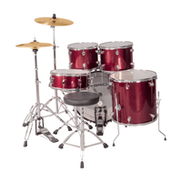 Hybrid HD5 Drum Set 5 - Piece With Throne & Cymbals Wine Red/Hybrid - 