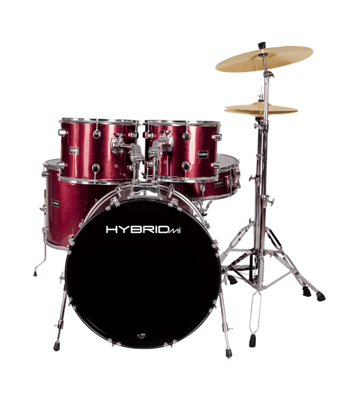 Hybrid HD5 Drum Set 5 - Piece With Throne & Cymbals Wine Red/Hybrid - 