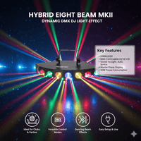 Hybrid LIGHYB101 Eight Beam MKII Disco Light - 