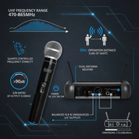 Hybrid MICHYB013 UHF Cordless Single Hand Microphone System - 