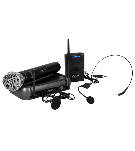 Hybrid MICHYB016 Dual UHF Microphone Headset System - 