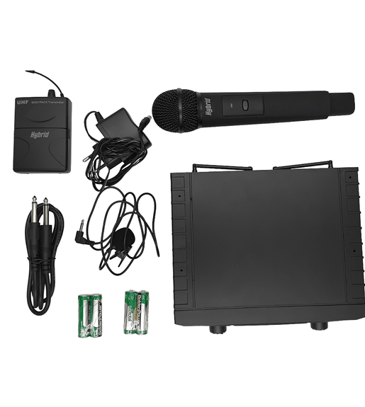 Hybrid MICHYB021/UDFL Wireless UHF Microphone System (Handheld & Lapel) - 