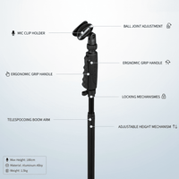 Hybrid MS05 Round Base Upright Microphone Stand - 