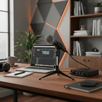 Hybrid MS09 - Foldable Desktop Mic Stand with Mic Clip - 