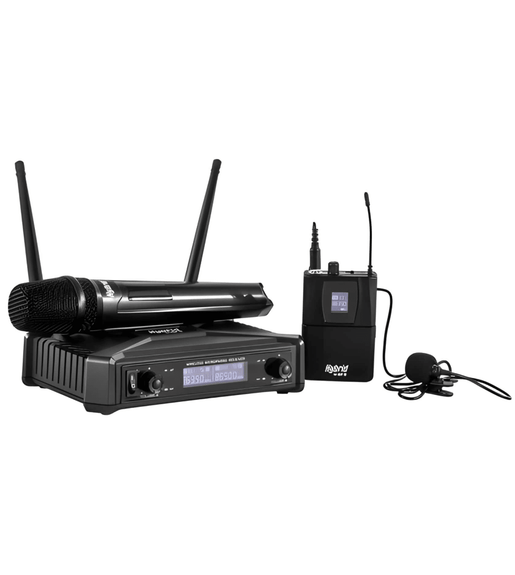 Hybrid U - DF Microphone Single Wireless Handheld & Lapel Fixed Frequency - 