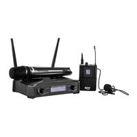 Hybrid U - DF Microphone Single Wireless Handheld & Lapel Fixed Frequency - 
