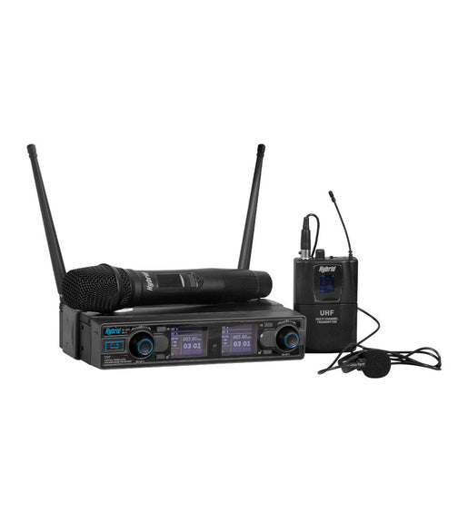 Hybrid U - DV MK3 Dual Handheld and Lapel Wireless Microphone System - 
