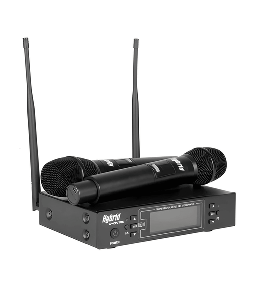 Hybrid U - DVFE - Dual Handheld Cordless Microphone with Feedback Eliminator - 