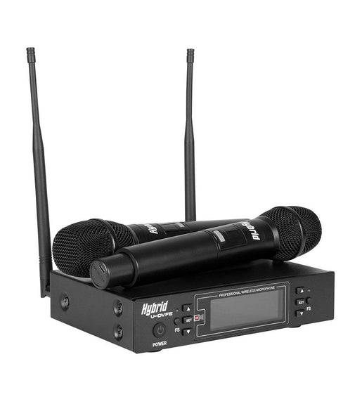 Hybrid U - DVFE - Dual Handheld Cordless Microphone with Feedback Eliminator - 