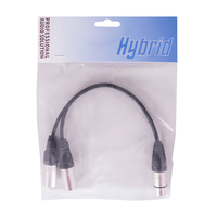 Hybrid XLR Female - Dual XLR Male Cable 0.3m - 