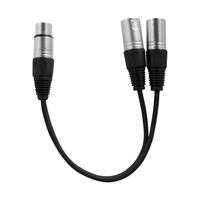 Hybrid XLR Female - Dual XLR Male Cable 0.3m - 