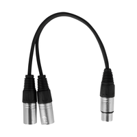 Hybrid XLR Female - Dual XLR Male Cable 0.3m - 