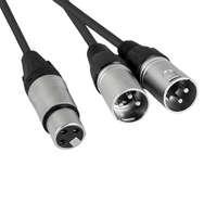 Hybrid XLR Female - Dual XLR Male Cable 0.3m - 