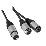 Hybrid XLR Female - Dual XLR Male Cable 0.3m - 