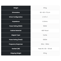 Imix IM - 618 18″ Passive Subwoofer - 