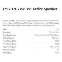 Imix IM - 715P 15″ Active Speaker - 