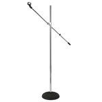Imix IMRB02 Boom Arm Round Base Silver Microphone Stand - 