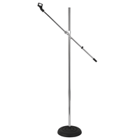 Imix IMRB02 Boom Arm Round Base Silver Microphone Stand - 