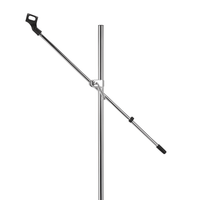 Imix IMRB02 Boom Arm Round Base Silver Microphone Stand - 