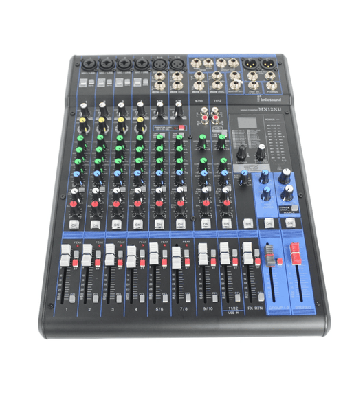 Imix MX12XU 12 - Channel Powered Mixer (500W × 2 RMS) 48V Phantom Power - 