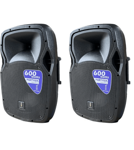 Imix Party 12A 12″ Active PA Speaker Set with Stands And Mic - 