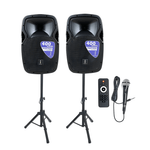 Imix Party 12A 12″ Active PA Speaker Set with Stands And Mic - 