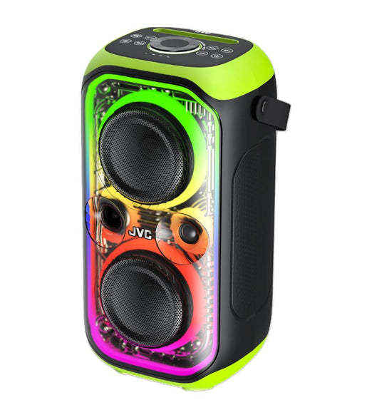 JVC XS - N4112PB Dual 5 - Inch 50W Bluetooth Party Speaker with LED Lights and Wireless Mic - 