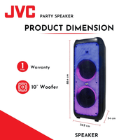 JVC XS - N6213PB 1600W Portable Bluetooth Party Speaker - 
