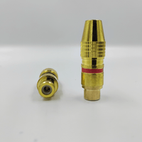 Kentech 002-P13-813R Inline Gold-Plated Metal Female RCA Connector - Red - 