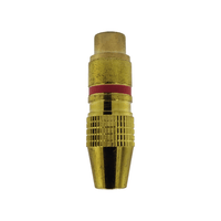 Kentech 002-P13-813R Inline Gold-Plated Metal Female RCA Connector - Red - 