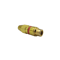 Kentech 002-P13-813R Inline Gold-Plated Metal Female RCA Connector - Red - 
