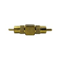 Kentech 002-S16-609 RCA Coupler (Female to Dual Male Y-Splitter - Gold Metal) - 
