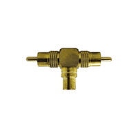 Kentech 002-S16-609 RCA Coupler (Female to Dual Male Y-Splitter - Gold Metal) - 