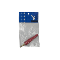 Kentech 11MIC115SRP1 6.35mm Stereo Jack Plug Gold/Red - 