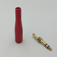 Kentech 11MIC115SRP1 6.35mm Stereo Jack Plug Gold/Red - 