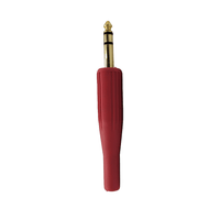 Kentech 11MIC115SRP1 6.35mm Stereo Jack Plug Gold/Red - 
