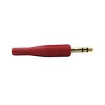 Kentech 11MIC115SRP1 6.35mm Stereo Jack Plug Gold/Red - 