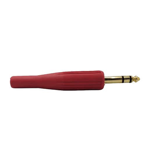 Kentech 11MIC115SRP1 6.35mm Stereo Jack Plug Gold/Red - 