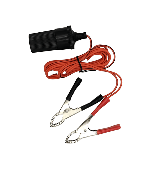 Kentech 224-TVCORD 12V/24V Cigarette Lighter Socket to Red/Black Battery Terminal Cable with Inline Fuse Holder - 