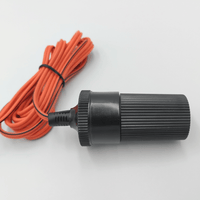 Kentech 224-TVCORD 12V/24V Cigarette Lighter Socket to Red/Black Battery Terminal Cable with Inline Fuse Holder - 